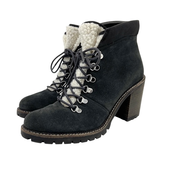 SOLD! DOLCE VITA Post Faux Shearling-Trim Suede Booties - Picture 3 of 12